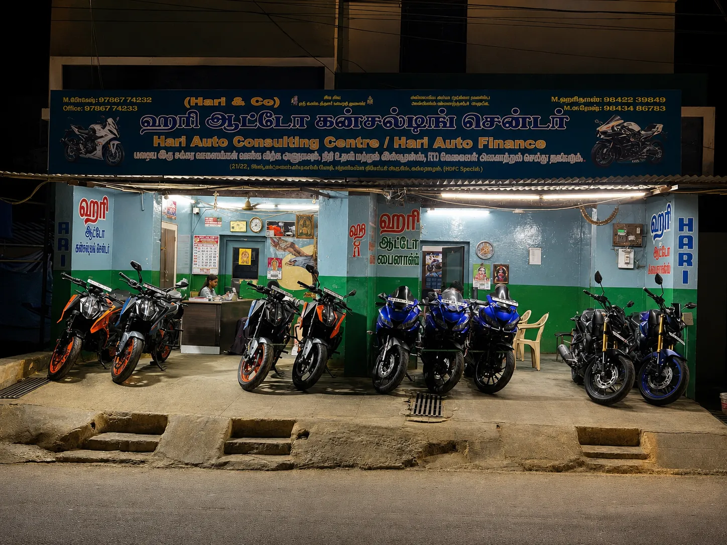 The Hari Auto Consulting Center showroom front, where sold bikes are handed over
